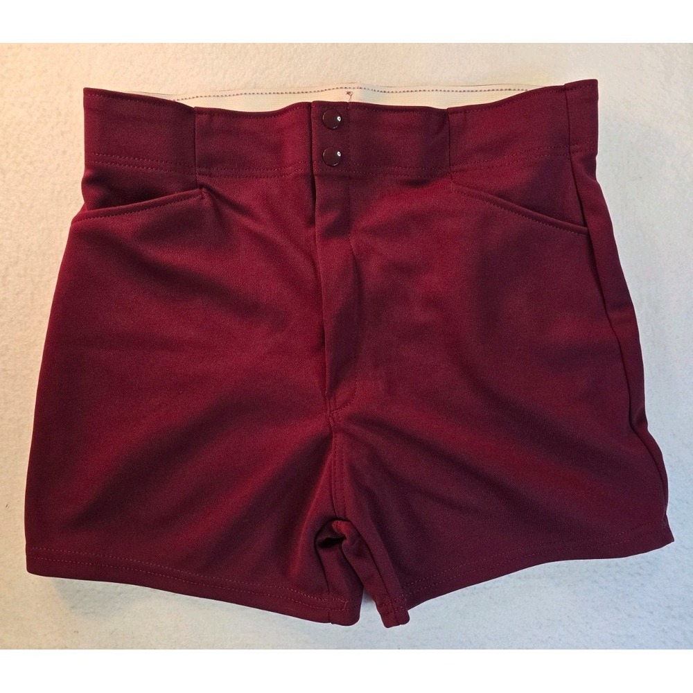 Vintage 80's, 90's Spalding Burgundy Coach Shorts Men's Size 36-L-38 Made in USA